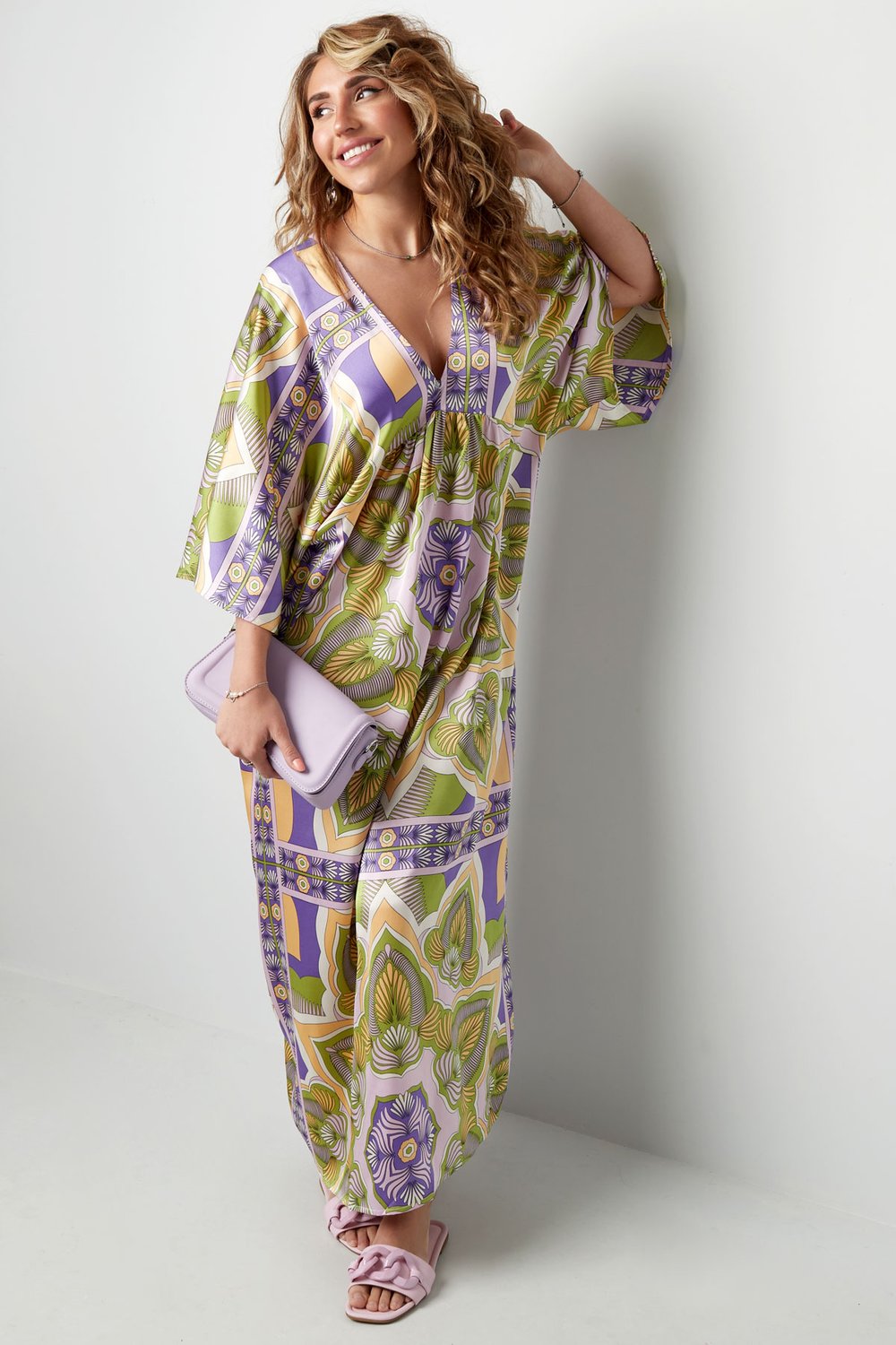 Maxi vestido estampado feliz - naranja/rojo h5Imagen9